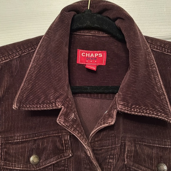 Chaps Denim corduroy brown jacket. Good condition size L. Side pockets - Picture 2 of 8
